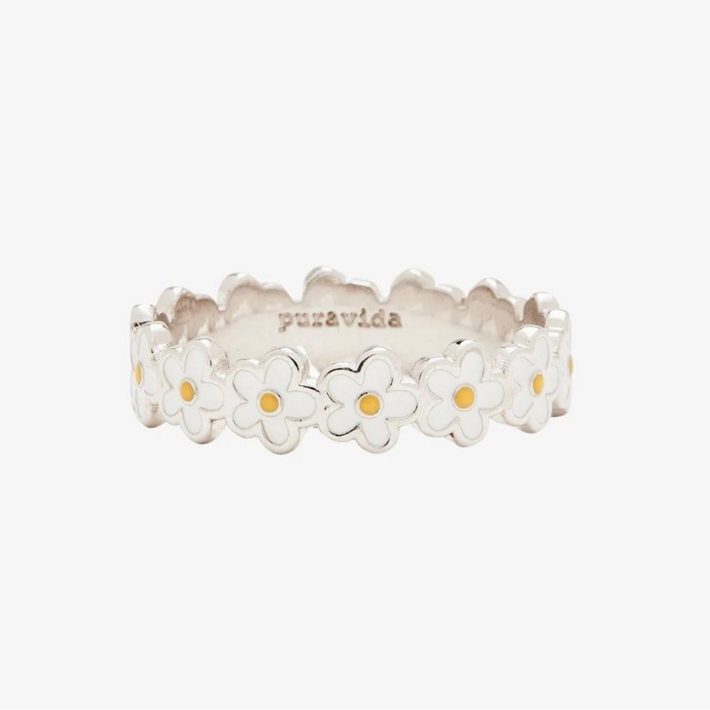 Pura Vida Painted Blooms Ring Size 8